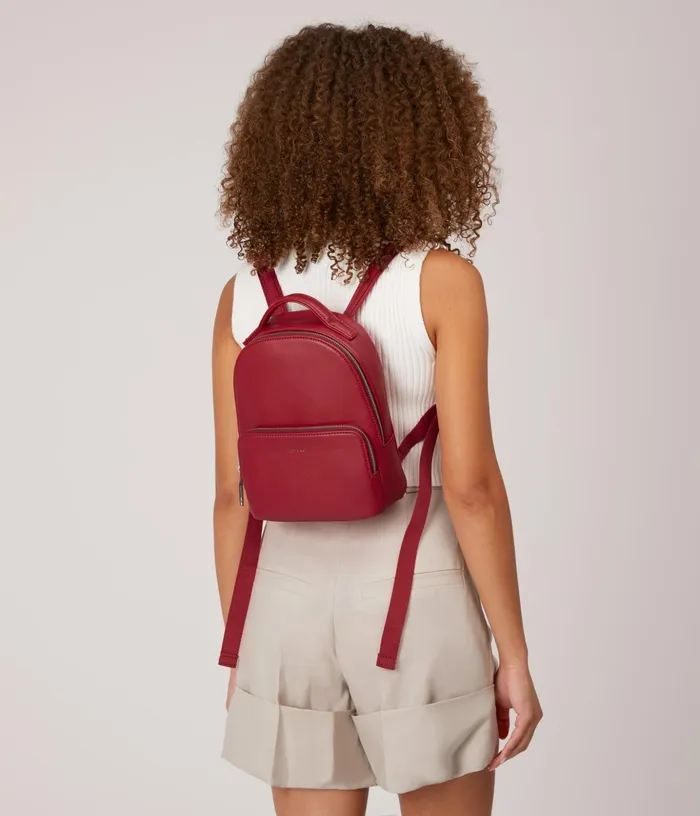 Women Carosm Small Vegan Backpack 8211 Loom Black Matt and Nat Backpacks
