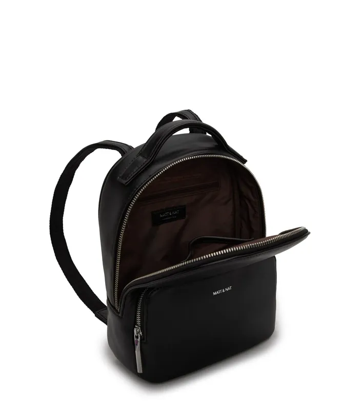 Women Carosm Small Vegan Backpack 8211 Loom Black Matt and Nat Backpacks