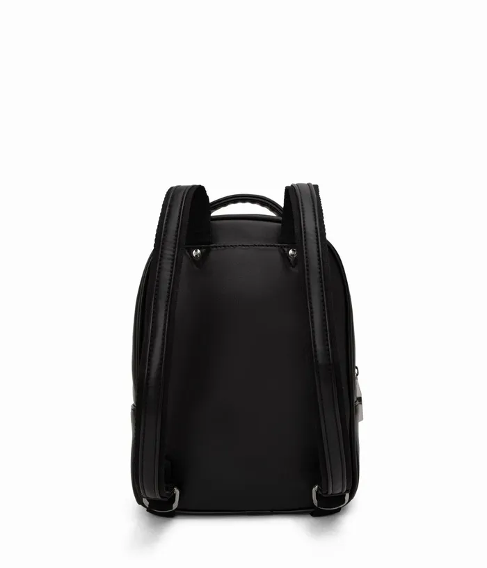 Women Carosm Small Vegan Backpack 8211 Loom Black Matt and Nat Backpacks