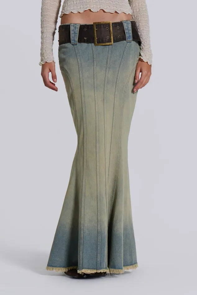 Women Chelsea Denim Maxi Skirt Jaded London Denim Skirts Women Chelsea Denim Maxi Skirt Jaded London Denim Skirts