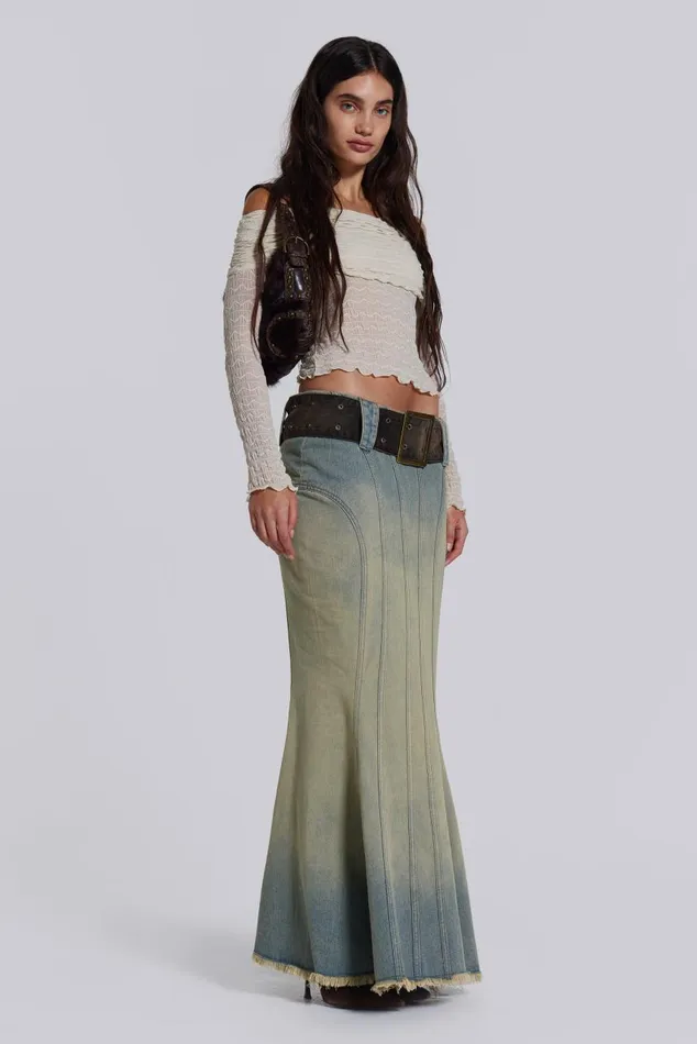 Women Chelsea Denim Maxi Skirt Jaded London Denim Skirts Women Chelsea Denim Maxi Skirt Jaded London Denim Skirts