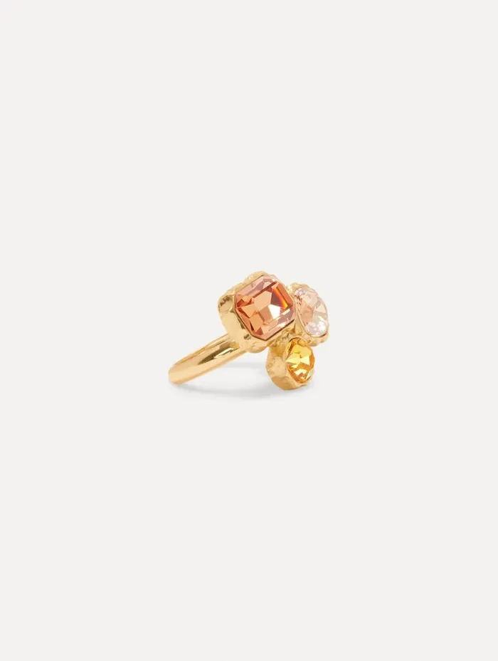 Women Classic Crystal Ring Light Topaz Oscar De La Renta Rings
