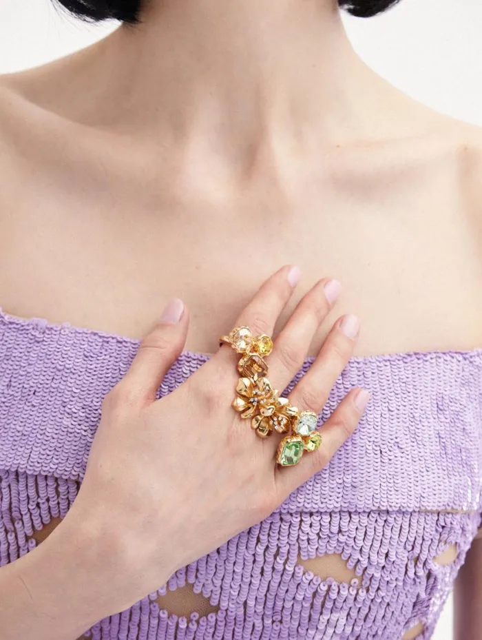 Women Classic Crystal Ring Light Topaz Oscar De La Renta Rings Women Classic Crystal Ring Light Topaz Oscar De La Renta Rings