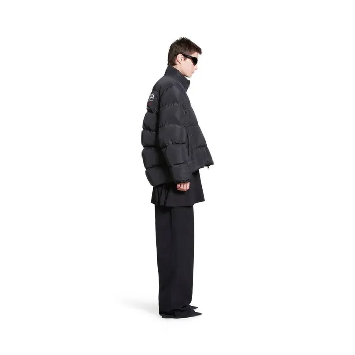 Women Coats and Jackets Balenciaga Political Campaign Cshape Puffer In Black