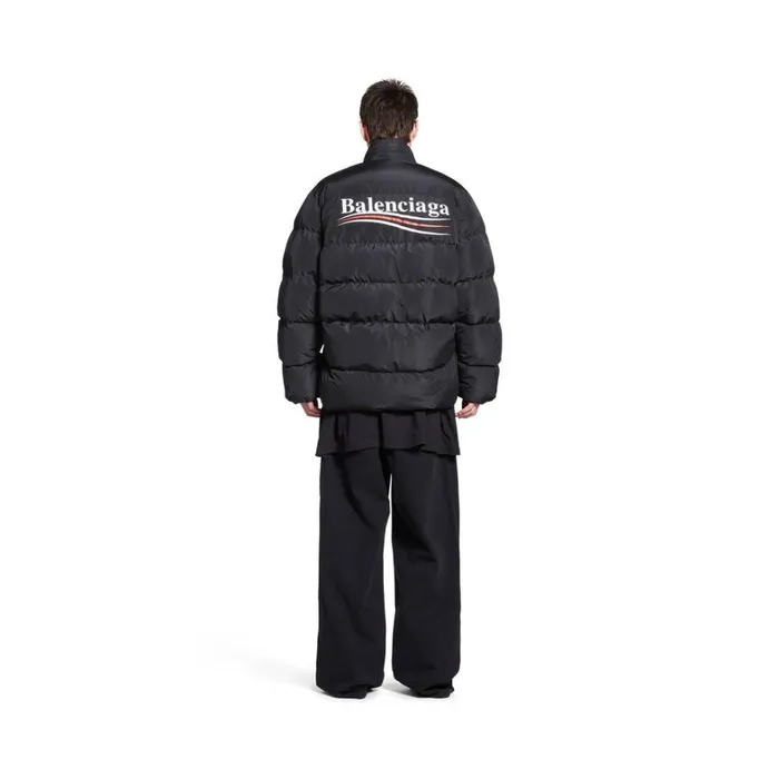 Women Coats and Jackets Balenciaga Political Campaign Cshape Puffer In Black