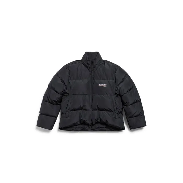 Women Coats and Jackets Balenciaga Political Campaign Cshape Puffer In Black