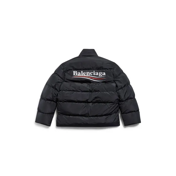 Women Coats and Jackets Balenciaga Political Campaign Cshape Puffer In Black