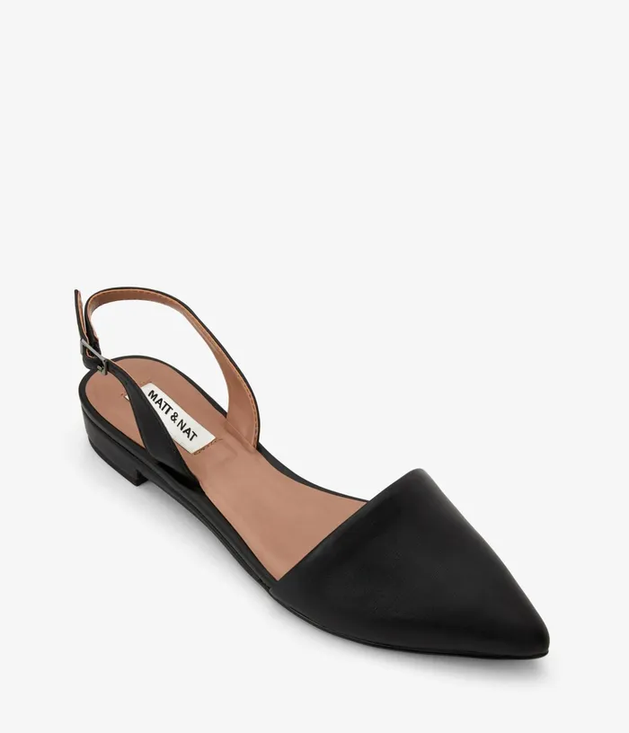 Women Cory Vegan Slingback Flats Blkpu Matt and Nat Flats