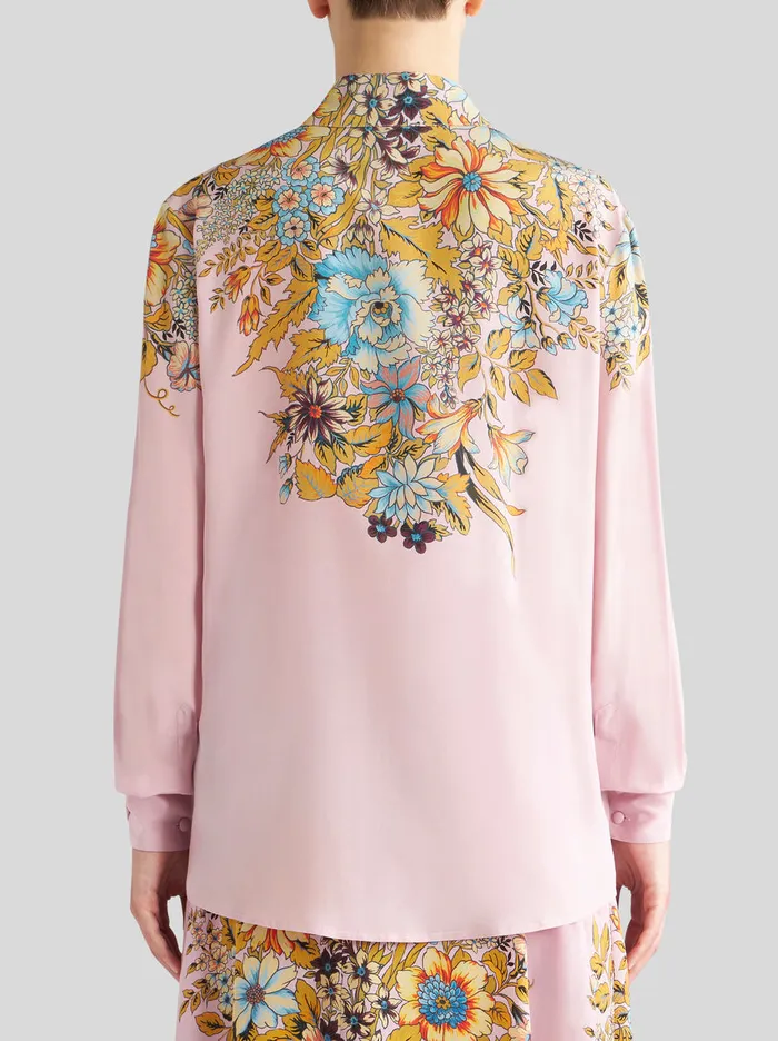 Women Crepe De Chine Shirt With Placed Print Etro Shirts And Blouses