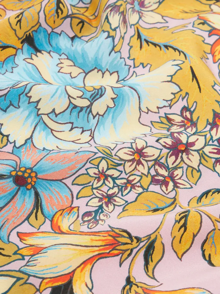 Women Crepe De Chine Shirt With Placed Print Etro Shirts And Blouses