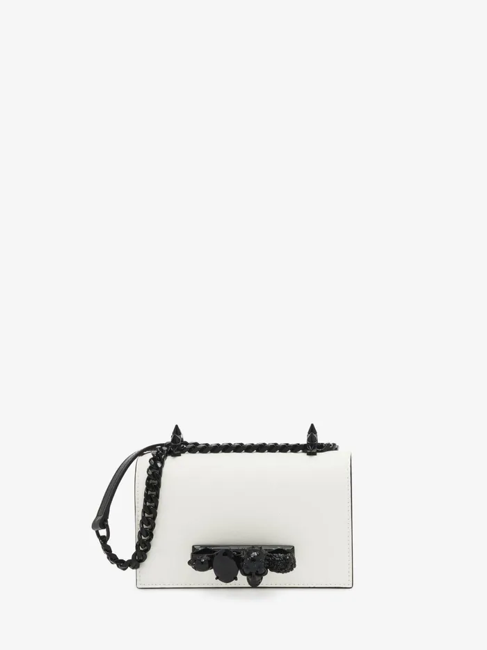 Women Crossbody Bags Alexander McQueen Mini Jewelled Satchel Soft Ivory