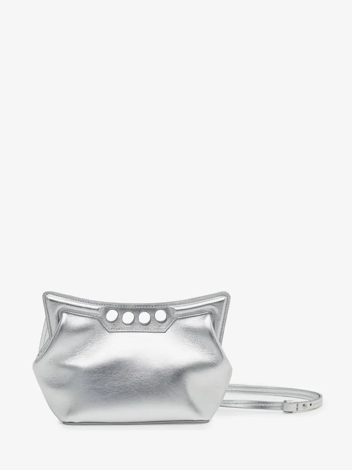 Women Crossbody Bags Alexander McQueen The Peak Bag Mini Silver