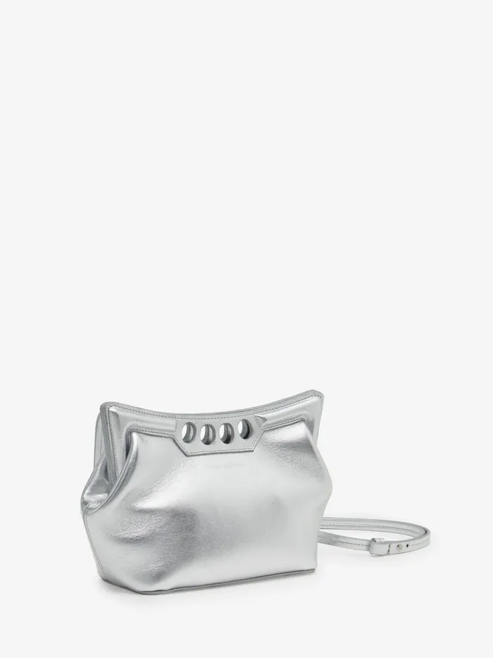 Women Crossbody Bags Alexander McQueen The Peak Bag Mini Silver