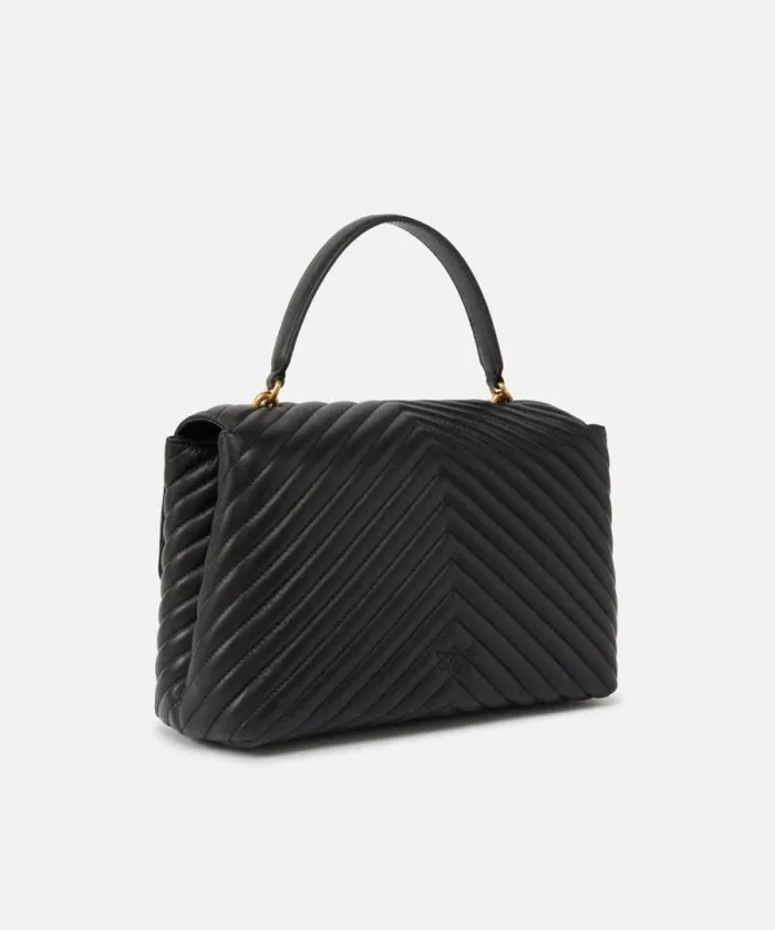 Women Crossbody Bags Pinko Big Lady Love Bag Puff Chevron Blackantique Gold Women Crossbody Bags Pinko Big Lady Love Bag Puff Chevron Blackantique Gold