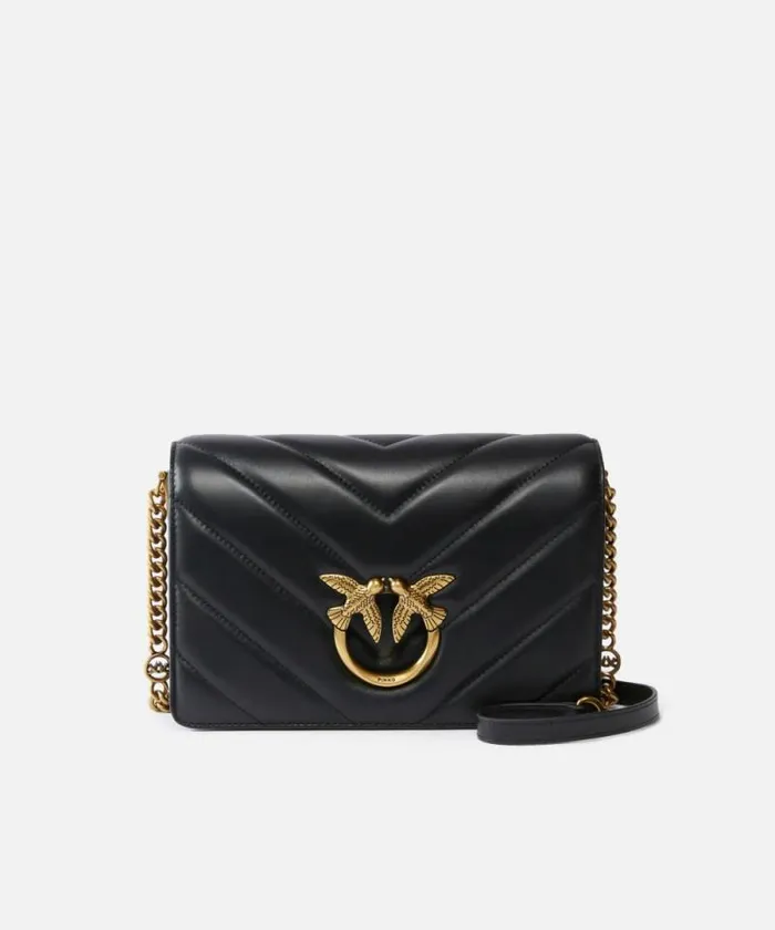 Women Crossbody Bags Pinko Classic LoveBag Click Big Chevron Blackantique Gold Women Crossbody Bags Pinko Classic LoveBag Click Big Chevron Blackantique Gold