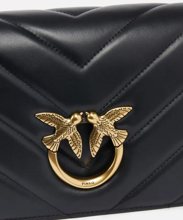 Women Crossbody Bags Pinko Classic LoveBag Click Big Chevron Blackantique Gold Women Crossbody Bags Pinko Classic LoveBag Click Big Chevron Blackantique Gold