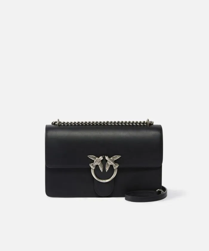 Women Crossbody Bags Pinko Classic Love Bag One Simply Blackold Silver