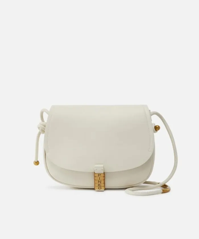 Women Crossbody Bags Pinko Large Leather Crossbody Bag With Knots Whitewhiteantique Gold Women Crossbody Bags Pinko Large Leather Crossbody Bag With Knots Whitewhiteantique Gold