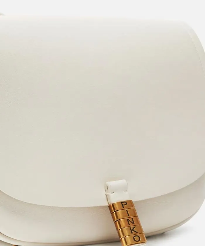 Women Crossbody Bags Pinko Large Leather Crossbody Bag With Knots Whitewhiteantique Gold Women Crossbody Bags Pinko Large Leather Crossbody Bag With Knots Whitewhiteantique Gold