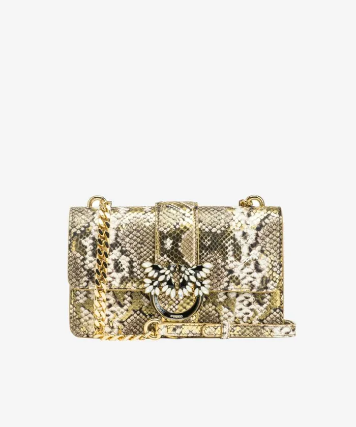 Women Crossbody Bags Pinko PINKO Galleria Laminated Reptile Mini Love Bag One Goldgreygold Women Crossbody Bags Pinko PINKO Galleria Laminated Reptile Mini Love Bag One Goldgreygold