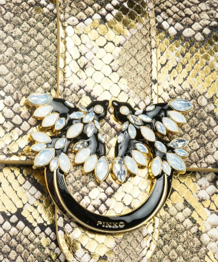 Women Crossbody Bags Pinko PINKO Galleria Laminated Reptile Mini Love Bag One Goldgreygold Women Crossbody Bags Pinko PINKO Galleria Laminated Reptile Mini Love Bag One Goldgreygold