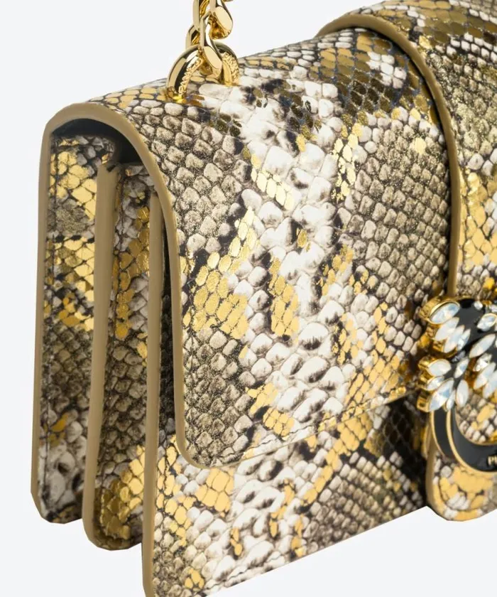 Women Crossbody Bags Pinko PINKO Galleria Laminated Reptile Mini Love Bag One Goldgreygold Women Crossbody Bags Pinko PINKO Galleria Laminated Reptile Mini Love Bag One Goldgreygold