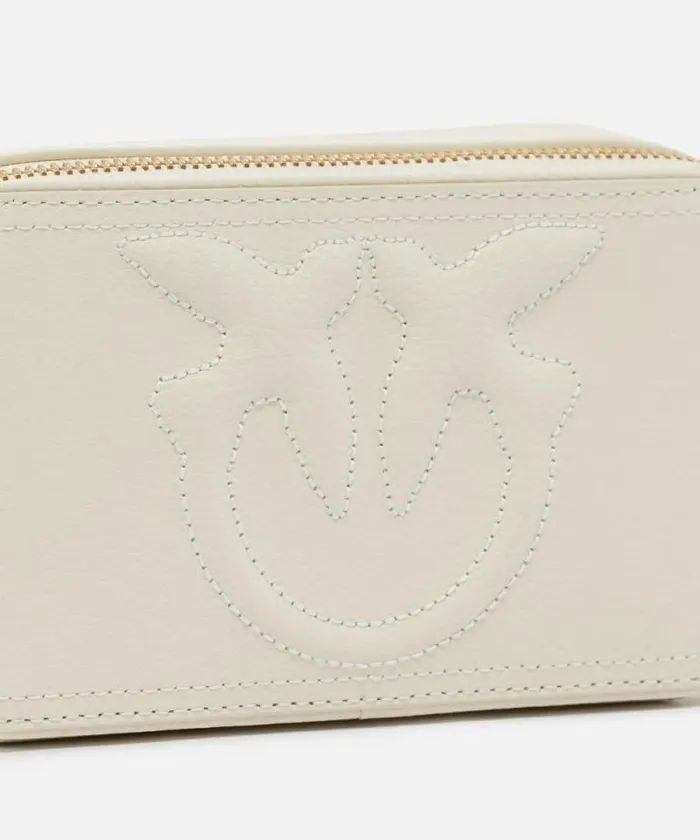 Women Crossbody Bags Pinko Small Crossbody Bag With Raised Love Birds Logo Whitewhiteantique Gold Women Crossbody Bags Pinko Small Crossbody Bag With Raised Love Birds Logo Whitewhiteantique Gold