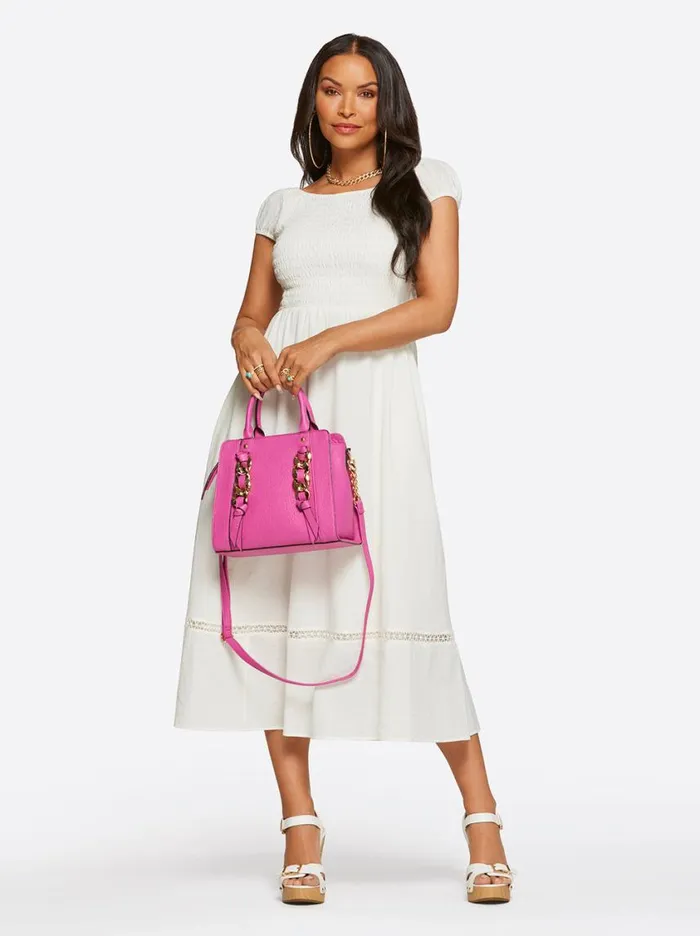 Women Crossbody Jessica Simpson Maison Satchel In Raspberry Rose