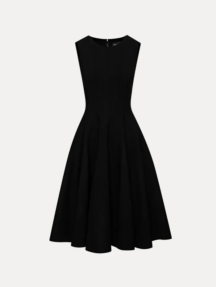 Women Curved Seam Detail Dress Black Oscar De La Renta Dresses
