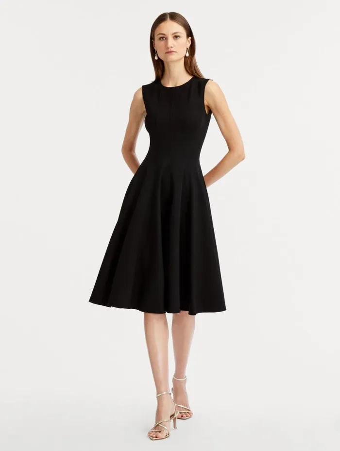 Women Curved Seam Detail Dress Black Oscar De La Renta Dresses Women Curved Seam Detail Dress Black Oscar De La Renta Dresses