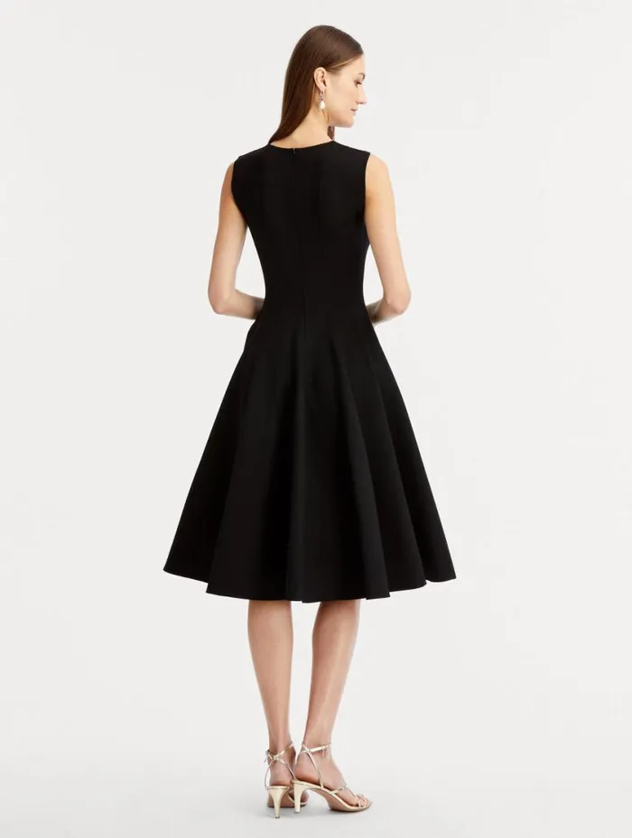 Women Curved Seam Detail Dress Black Oscar De La Renta Dresses Women Curved Seam Detail Dress Black Oscar De La Renta Dresses