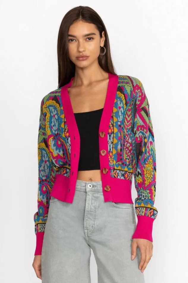 Women DEMARNE CARDIGAN Demarne Print Johnny Was Tops Women DEMARNE CARDIGAN Demarne Print Johnny Was Tops