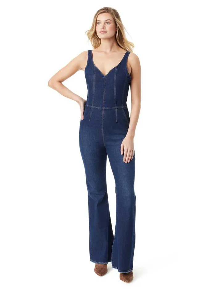 Women Denim Jessica Simpson Colleen Jumpsuit In Blue Flame