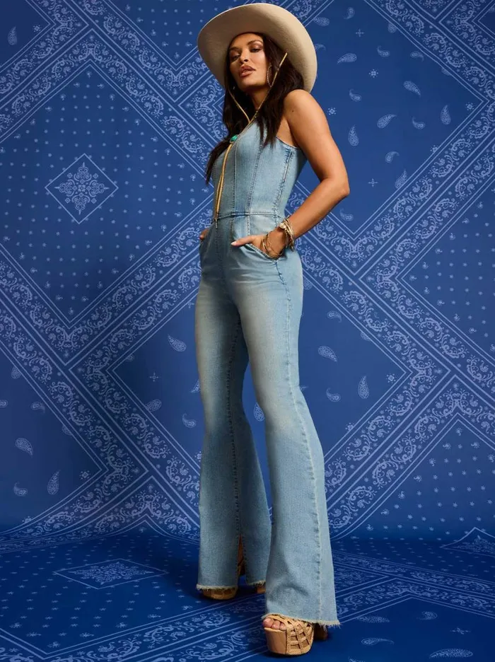 Women Denim Jessica Simpson Colleen Jumpsuit In Sightseeing