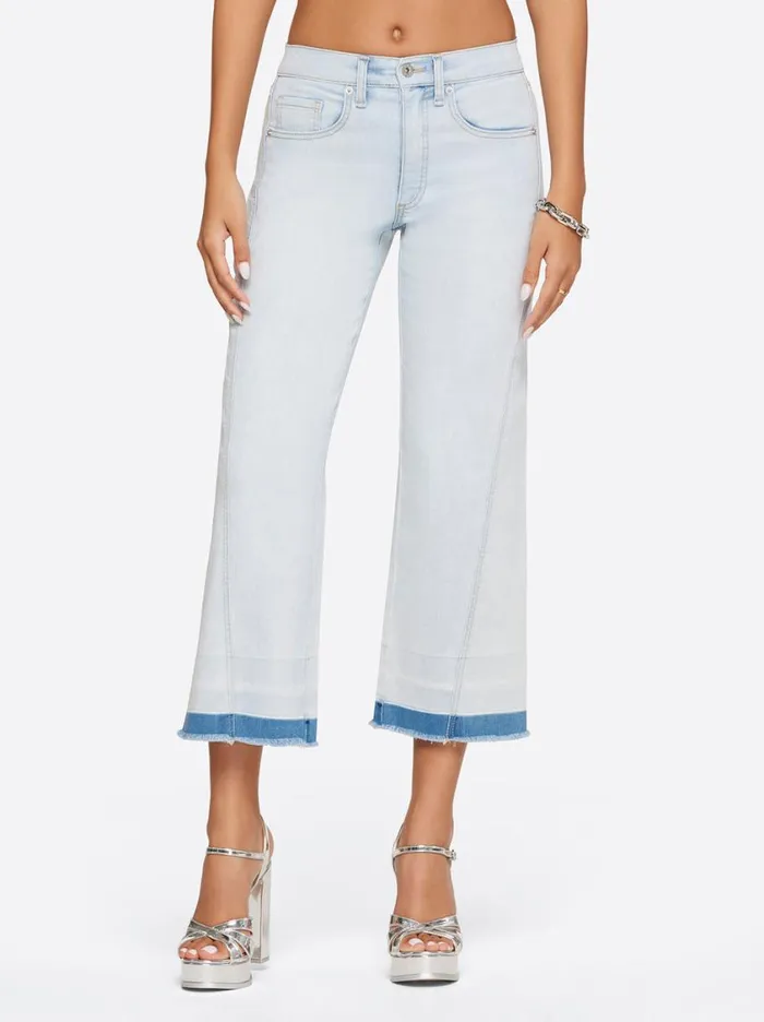 Women Denim Jessica Simpson Melody Wide Leg Crop In Rejoice
