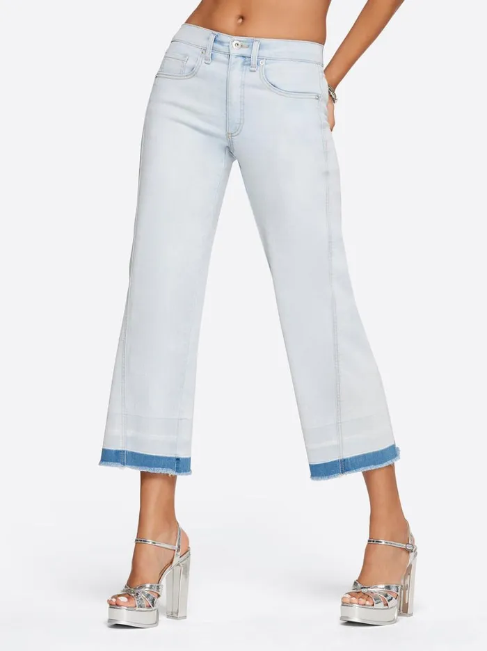 Women Denim Jessica Simpson Melody Wide Leg Crop In Rejoice