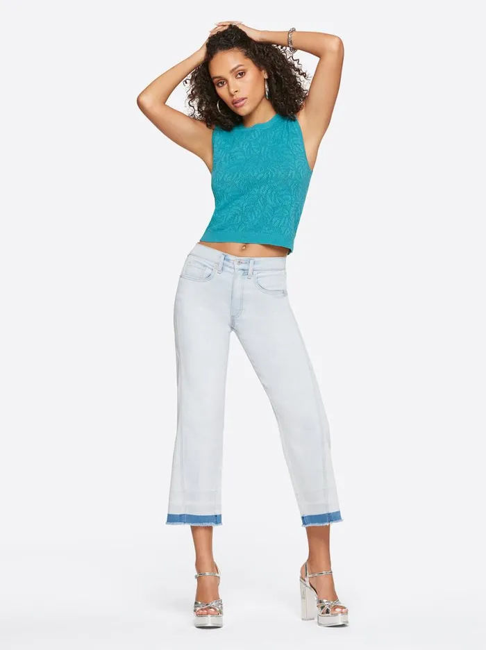 Women Denim Jessica Simpson Melody Wide Leg Crop In Rejoice