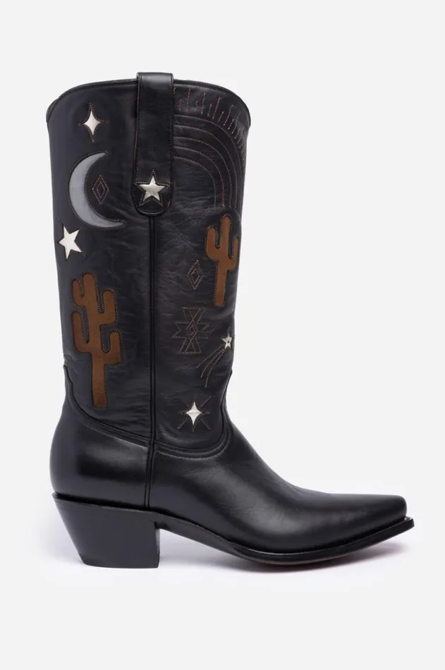 Women Desert Cowboy Boot Black Johnny Was Shoes