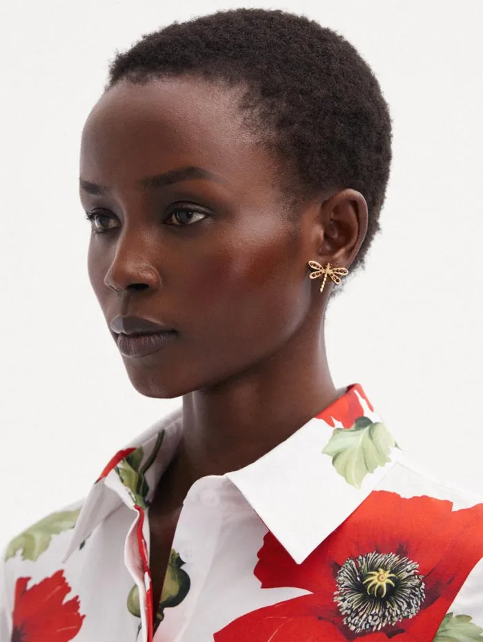 Women Dragonfly Earrings Amber Oscar De La Renta Earrings Women Dragonfly Earrings Amber Oscar De La Renta Earrings