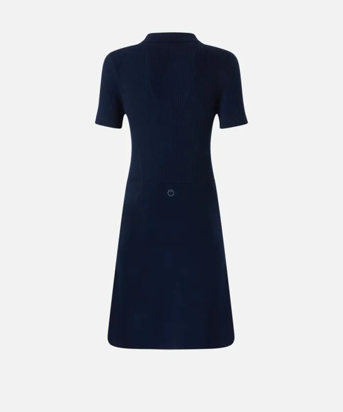 Women Dresses Pinko Compact Wool Knit Mini Dress Dark Navy Blue Women Dresses Pinko Compact Wool Knit Mini Dress Dark Navy Blue