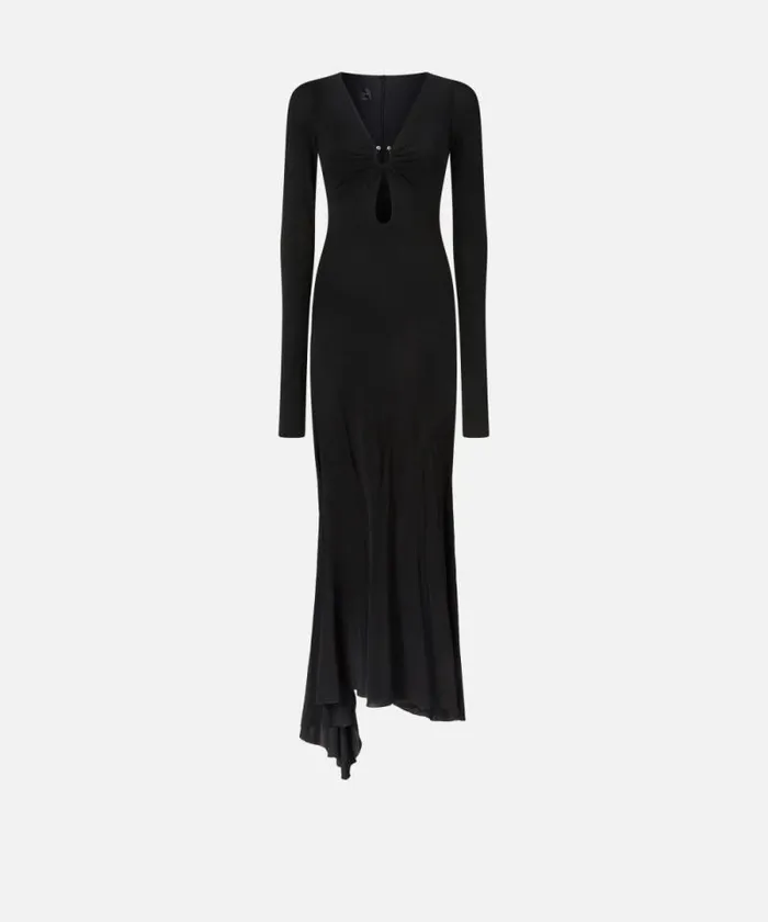 Women Dresses Pinko Elegant Dress With Semisheer Skirt And Train Limo Black Women Dresses Pinko Elegant Dress With Semisheer Skirt And Train Limo Black