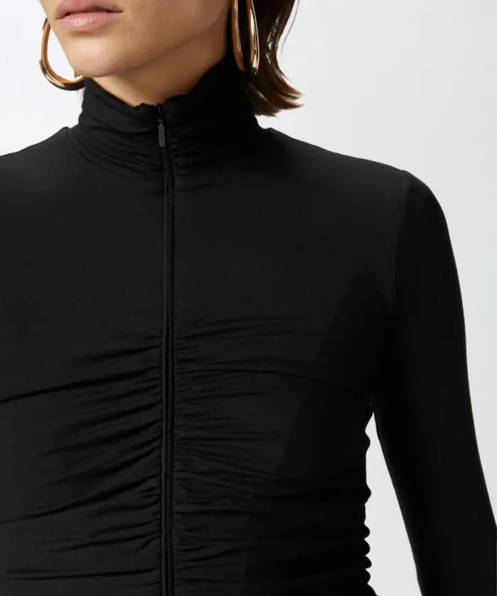 Women Dresses Pinko Jersey Midi Dress With Zip Limo Black Women Dresses Pinko Jersey Midi Dress With Zip Limo Black