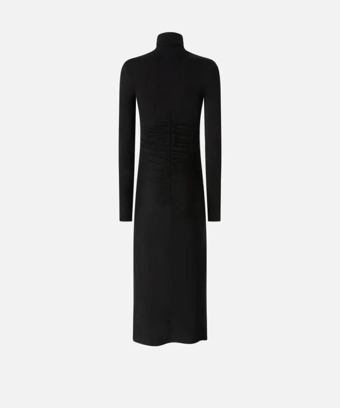 Women Dresses Pinko Jersey Midi Dress With Zip Limo Black Women Dresses Pinko Jersey Midi Dress With Zip Limo Black