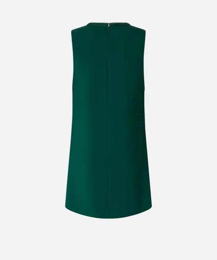 Women Dresses Pinko Mini Dress With Jewel Neck Dark Bottle Green Women Dresses Pinko Mini Dress With Jewel Neck Dark Bottle Green