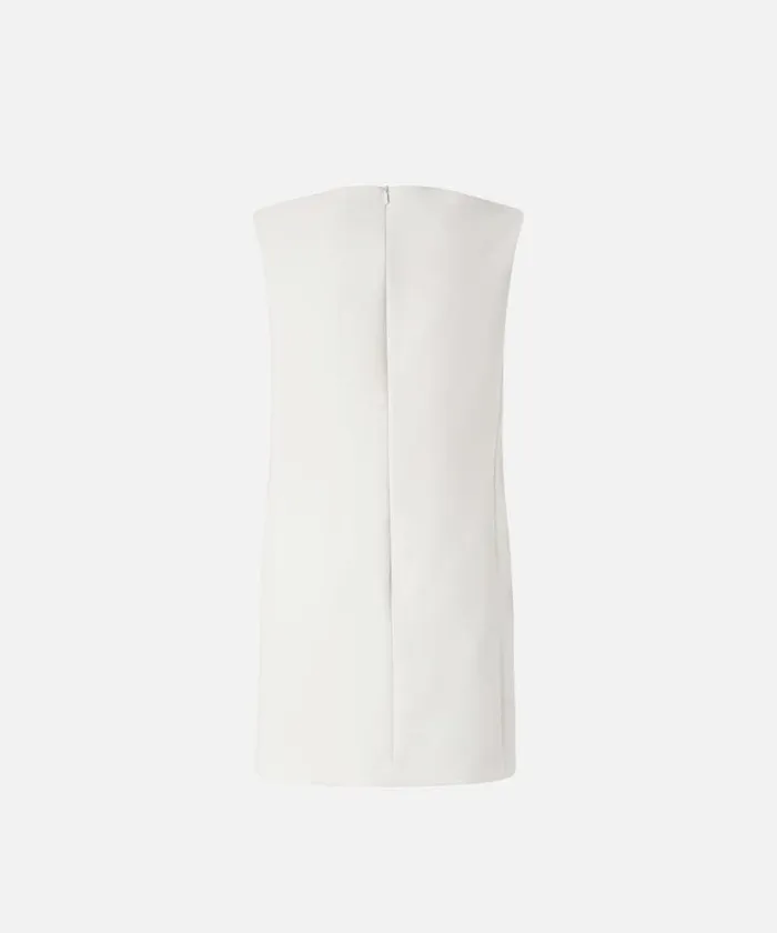 Women Dresses Pinko Short Sleeveless Dress With Front Flaps Fog Beige Women Dresses Pinko Short Sleeveless Dress With Front Flaps Fog Beige