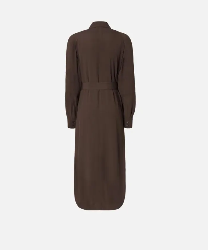 Women Dresses Pinko Silkblend Midi Shirt Dress Brownafrica Earth Women Dresses Pinko Silkblend Midi Shirt Dress Brownafrica Earth