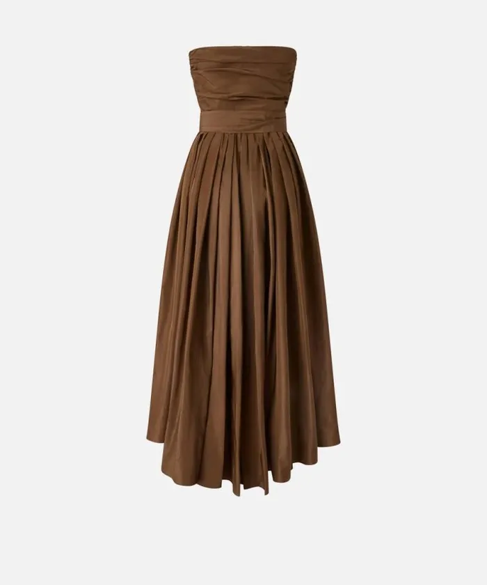 Women Dresses Pinko Specialoccasion Taffeta Dress With Sweetheart Neckline Dark Earth Women Dresses Pinko Specialoccasion Taffeta Dress With Sweetheart Neckline Dark Earth