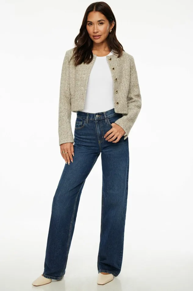Women Dynamite Blazers and Vests Margaux Tweed Blazer Brown