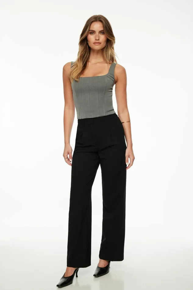Women Dynamite Blouses and Tops Karla Corset Top Gray