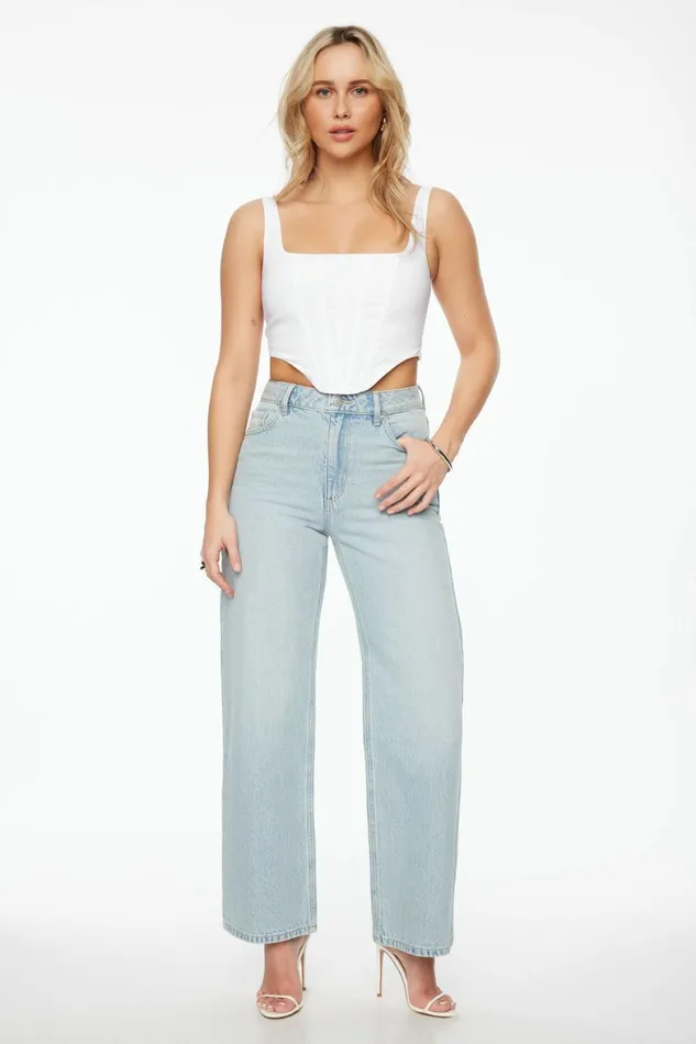 Women Dynamite Blouses and Tops Square Neck Corset Top White